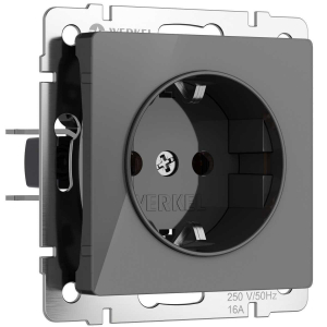 Розетка с заземлением Werkel графит акрил W1171044 4690389197505