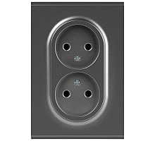 Розетка ЭРА Arktik 16-2107-06 без заземления двойная 2X2P 16А-250В графит Б0071686