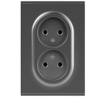 Розетка ЭРА Arktik 16-2107-06 без заземления двойная 2X2P 16А-250В графит Б0071686