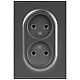 Розетка ЭРА Arktik 16-2107-06 без заземления двойная 2X2P 16А-250В графит Б0071686