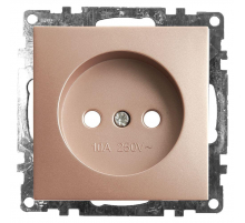Розетка 2P Stekker Катрин со шторками шампань GLS10-7109-02 39595