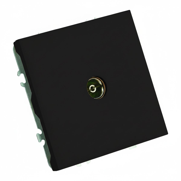 Розетка телевизионная 1-местная (механизм), STEKKER, 75 Ом, 5-862МГц, серия Эмили, RST00-5108-05, черный уголь, soft touch 49849