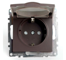 Розетка однаместная с защитной шторкой Stekker Катрин шоколад GLS16-7112-04 49029