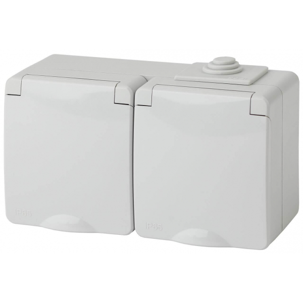 Розетка ЭРА Эксперт 2х2P E IP65 со шторками 16A 250V 11-2604-03 Б0035992 Розетка ЭРА Эксперт 2х2P E IP65 со шторками 16A 250V 11-2604-03 Б0035992