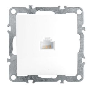 Розетка компьютерная 1-местная RJ-45 (механизм), Stekker PST00-9107-01 Эрна, белый 39314