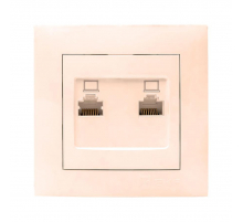 Валенсия розетка компьютерная RJ-45 2-местная кремовая EKF PROxima EWK02-035-20