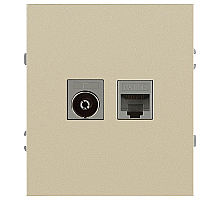 Розетка ЭРА Arktik 16-3110-04 комбинированная RJ45+TV шампань Б0070497