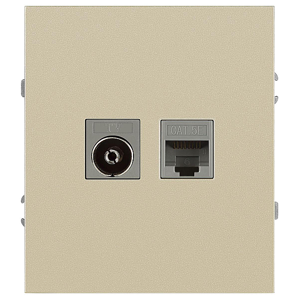 Розетка ЭРА Arktik 16-3110-04 комбинированная RJ45+TV шампань Б0070497