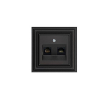 Розетка RJ45/RJ11 Liregus Epsilon черный матовый 29-237