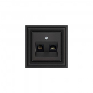 Розетка RJ45/RJ11 Liregus Epsilon черный матовый 29-237