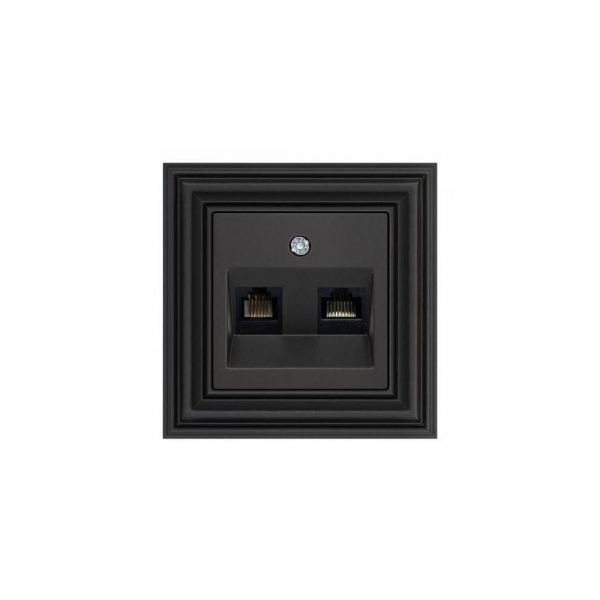 Розетка RJ45/RJ11 Liregus Epsilon черный матовый 29-237 Розетка RJ45/RJ11 Liregus Epsilon черный матовый 29-237