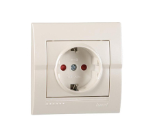 Розетка с защитой от детей Lezard Deriy белый жемчуг 702-3030-124