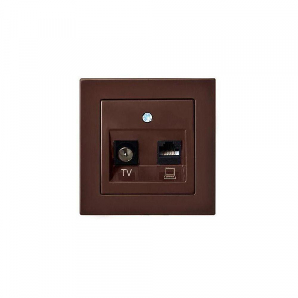 Розетка RJ45/TV Liregus Epsilon коричневый 28-143 Розетка RJ45/TV Liregus Epsilon коричневый 28-143
