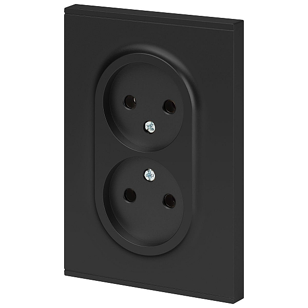 Розетка ЭРА Arktik 16-2107-05 без заземления двойная 2X2P 16А-250В антрацит Б0071685