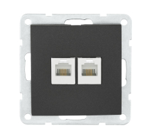 Розетка LK Studio компьютерная 2хRJ-45 кат. 5е с накладкой (черный бархат) LK60 866208-1