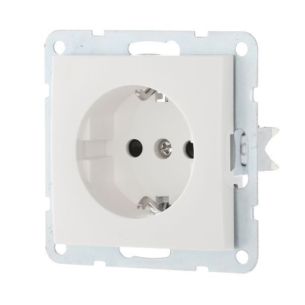 Розетка LK Studio с з/к, со шторками (белый) LK60 863204-1