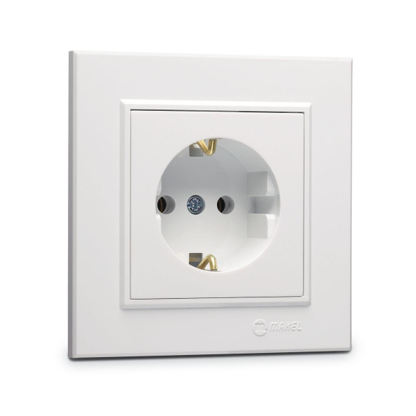 Розетка Makel с/з СП Karea 16А IP20 бел. 56001028 Розетка Makel с/з СП Karea 16А IP20 бел. 56001028
