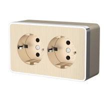 Розетка Werkel двойная с заземлением Gallant шампань рифленый W5072110 4690389164682