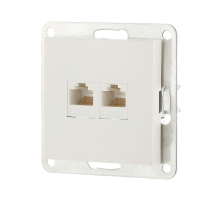 Розетка компьютерная 2хRJ-45 LK Studio LK80 кат.5е белый 846204-1