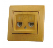 Розетка 2-ая телефонная евро Lezard Mira ольха 701-0701-138