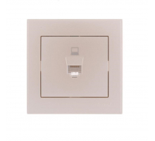 Розетка компьютерная Lezard Rain белый жемчуг 703-3030-139