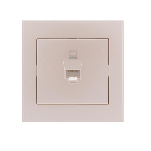 Розетка компьютерная Lezard Rain белый жемчуг 703-3030-139 Розетка компьютерная Lezard Rain белый жемчуг 703-3030-139