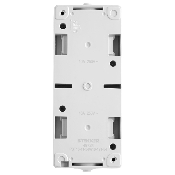 Блок вертикальный: розетка 1-местная с/з+  выключатель 1-клавишный STEKKER, PST16-11-54/10-111-54, серый/графит 49725