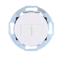 Розетка LK Studio компьютерная 2хRJ-45 кат. 5е с накладкой (белый) Vintage 886204-1