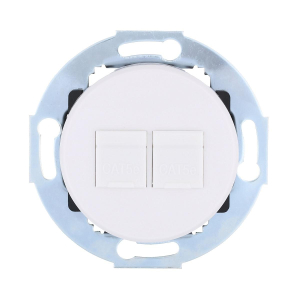 Розетка LK Studio компьютерная 2хRJ-45 кат. 5е с накладкой (белый) Vintage 886204-1