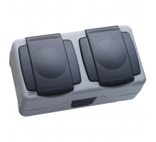 Розетка Makel 2-м ОП 16А IP55 сер. 36064206