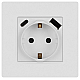 Розетка ЭРА Серия 12 12-4108-01М 2P+E 16A-250В со шторками с USB type-A+C 5В-3А белый матовый Б0067711