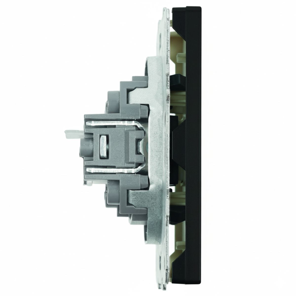 Розетка компьютерная 1-местная RJ-45 (механизм), STEKKER, серия Эмили, RST00-5117-05, черный уголь, soft touch 49847