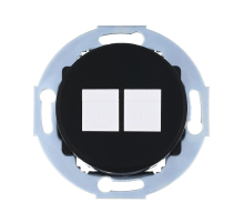 Розетка LK Studio компьютерная 2хRJ-45 кат. 5е с накладкой (черный) Vintage 886208-1