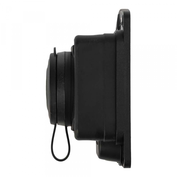 Розетка каучуковая 1 гнездо с крышкой черная, с/3, 16А, IP44, PROconnect 111-111-4