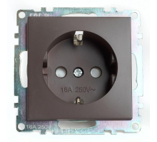 Розетка однаместная с защитной шторкой Stekker Катрин шоколад GLS16-7110-04 49028