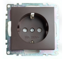 Розетка однаместная с защитной шторкой Stekker Катрин шоколад GLS16-7110-04 49028