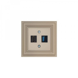 Розетка HDMI/USB Liregus Retro кремовый омбре 29-140