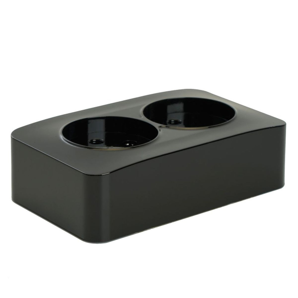 Розетка двойная 2P Stekker София черный MST10-12-02 49315