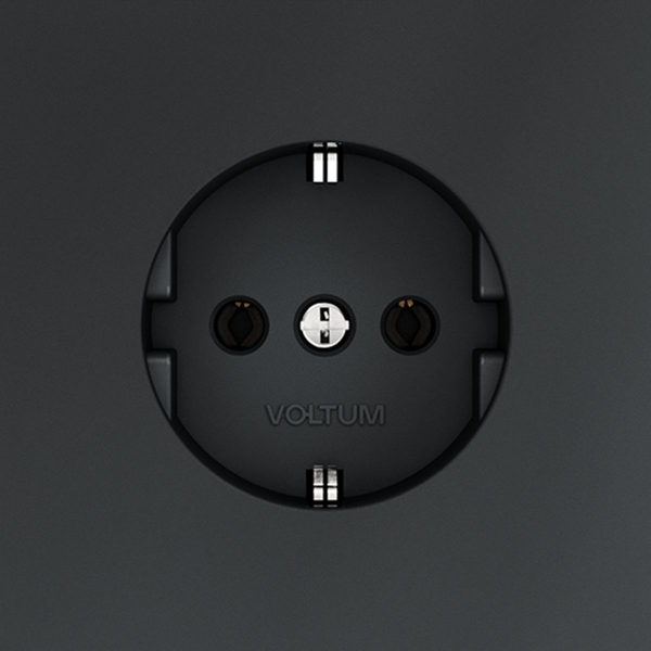 Розетка встраиваемая Voltum S70 с заземлением 16А, (графит) VLS040107