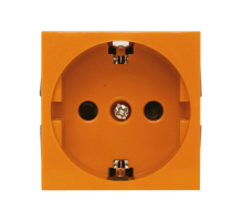 Розетка LK Studio с з/к, со шторками (оранжевый) LK45 ( для выделения 'чиcтого питания сети') 851112