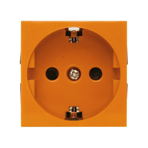 Розетка LK Studio с з/к, со шторками (оранжевый) LK45 ( для выделения 'чиcтого питания сети') 851112