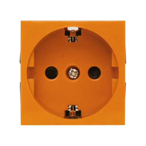 Розетка LK Studio с з/к, со шторками (оранжевый) LK45 ( для выделения 'чиcтого питания сети') 851112