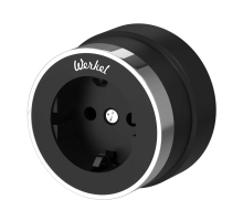 Розетка с заземлением Werkel Vintage черный матовый/хром W5871051 4690389174704