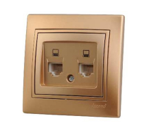 Розетка 2-ая компьютерная Lezard Mira золото 701-1313-141