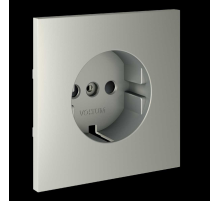 Накладка для розетки с заземлением и защитными шторками S70 (сталь) Voltum VLS000705