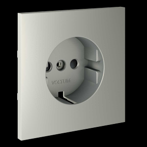 Накладка для розетки с заземлением и защитными шторками S70 (сталь) Voltum VLS000705