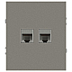 Розетка ЭРА Arktik 16-3108-07 информационная двойная 2XRJ45 титан Б0070490