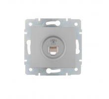 Розетка телефонная евро Lezard Karina серебро 707-4388-137