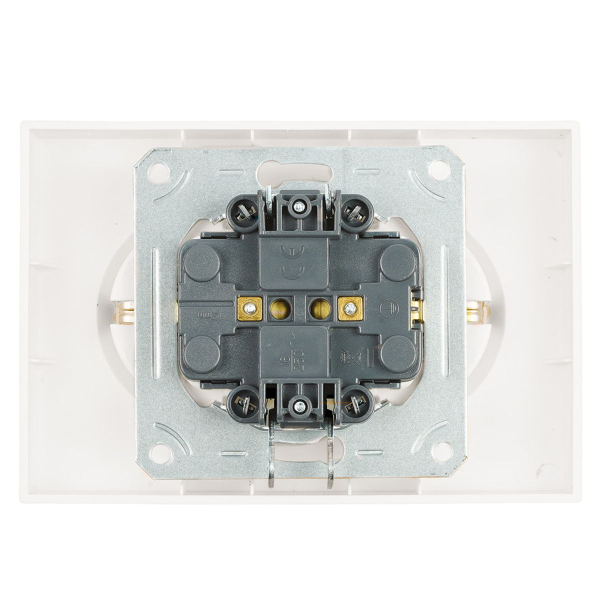 Розетка двойная 2P+PE Stekker Эмили со шторками белый фарфор RST16-5114-01 49882