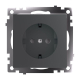 Розетка 2P+PE Stekker Катрин со шторками графит GLS16-7110-06 49423